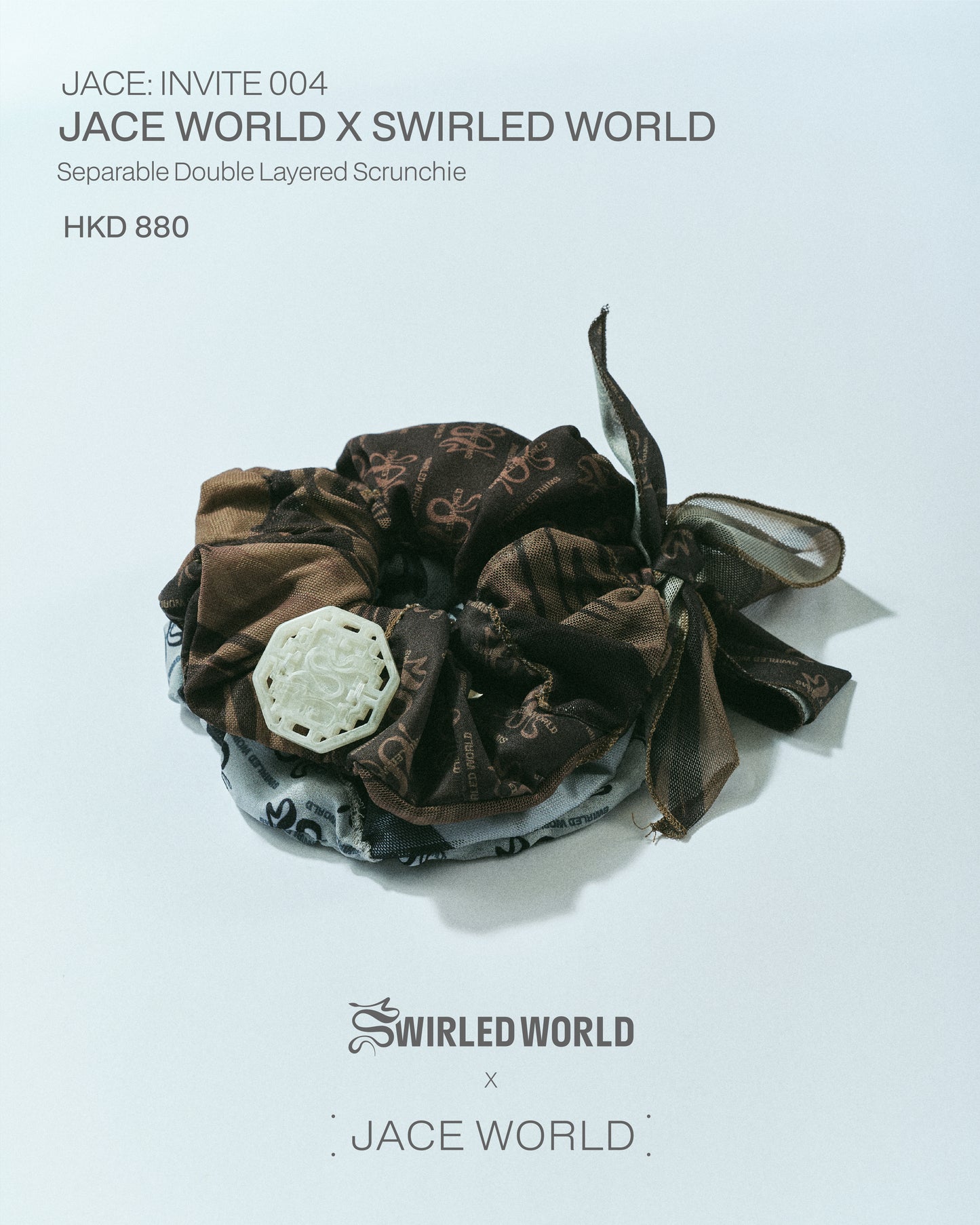 004 | JACE WORLD X SWIRLED WORLD | Separable Double Layered Scrunchie
